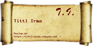 Tittl Irma névjegykártya